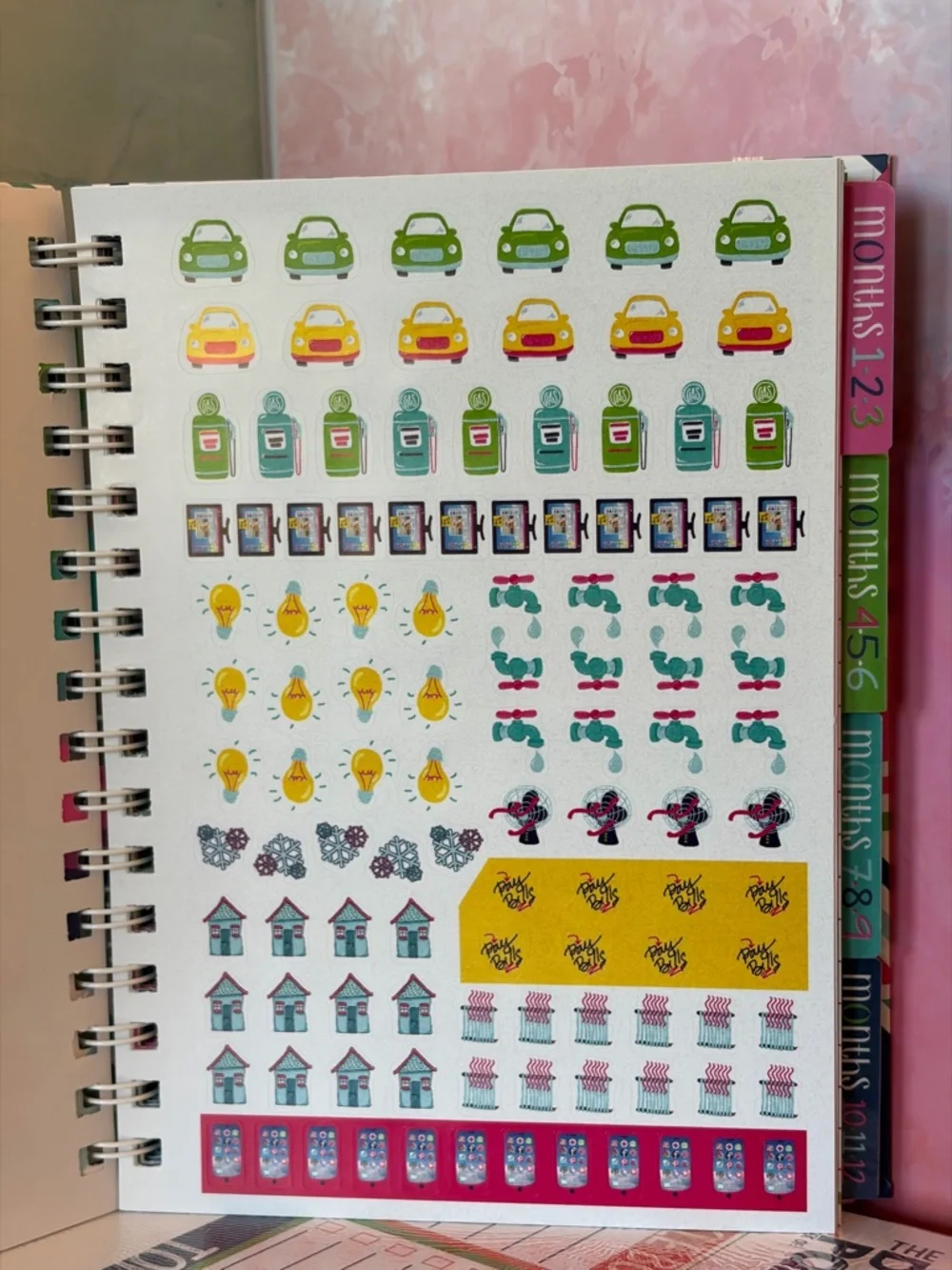 Budget Binder Spiral Notebook - Pink Green Blue Chevron